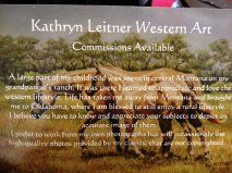 Gift Certificate for a Kathryn Leitner Western Art Piece